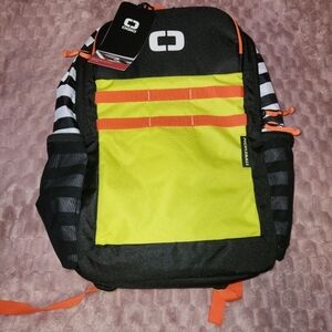 OGIO Black and Neon Yellow Backpack with Orange Accents